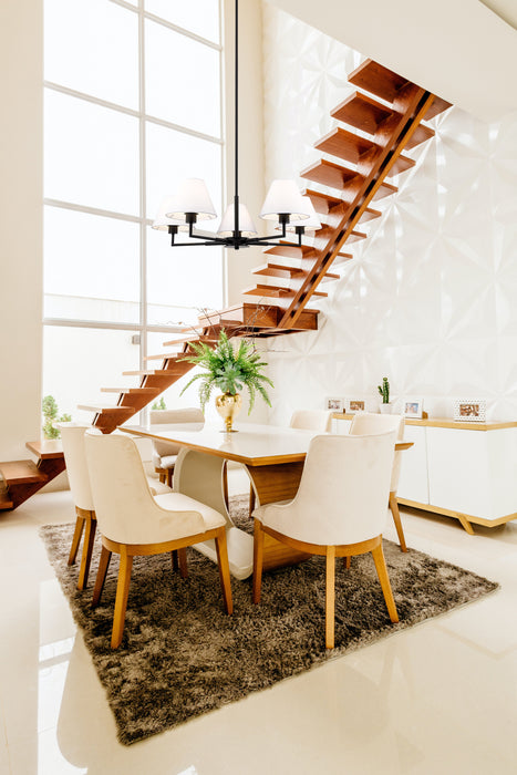 Chandelier Z-Lite 744-34R-MB Matte Black Leila 5 Light Chandelier Z-Lite