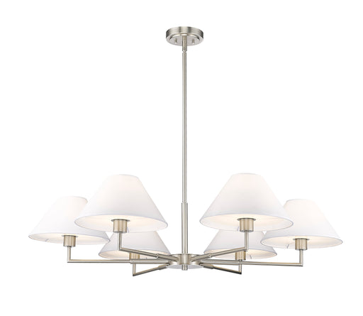 Chandelier Z-Lite 744-44R-BN Brushed Nickel Leila 6 Light Chandelier Z-Lite