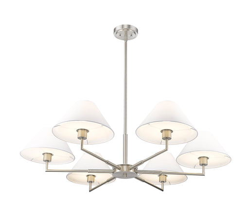 Chandelier Z-Lite 744-44R-BN Brushed Nickel Leila 6 Light Chandelier Z-Lite
