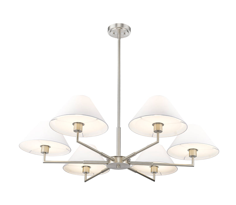 Chandelier Z-Lite 744-44R-BN Brushed Nickel Leila 6 Light Chandelier Z-Lite