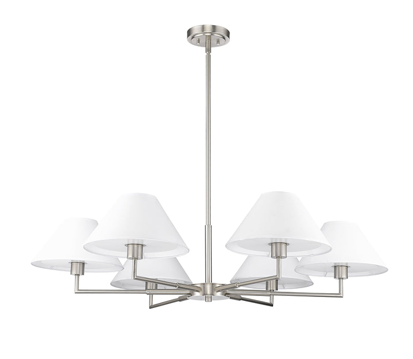 Chandelier Z-Lite 744-44R-BN Brushed Nickel Leila 6 Light Chandelier Z-Lite