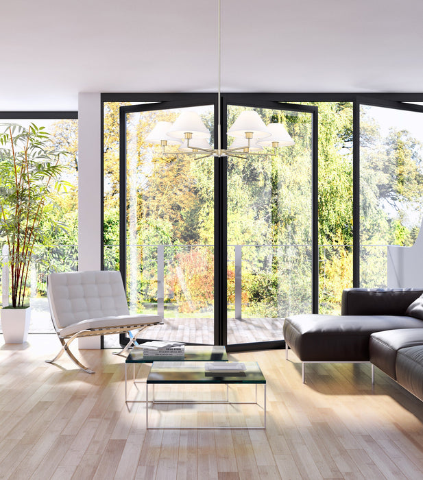 Chandelier Z-Lite 744-44R-BN Brushed Nickel Leila 6 Light Chandelier Z-Lite