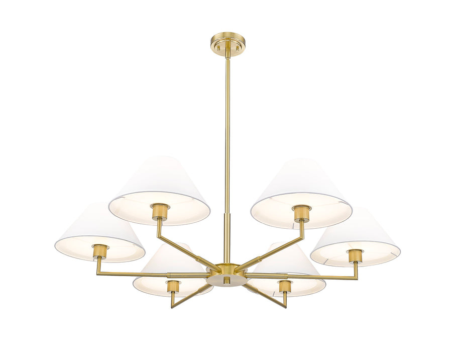 Chandelier Z-Lite 744-44R-LG Luxe Gold Leila 6 Light Chandelier Z-Lite