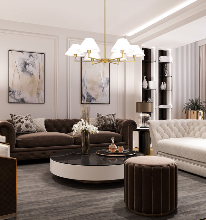 Chandelier Z-Lite 744-44R-LG Luxe Gold Leila 6 Light Chandelier Z-Lite