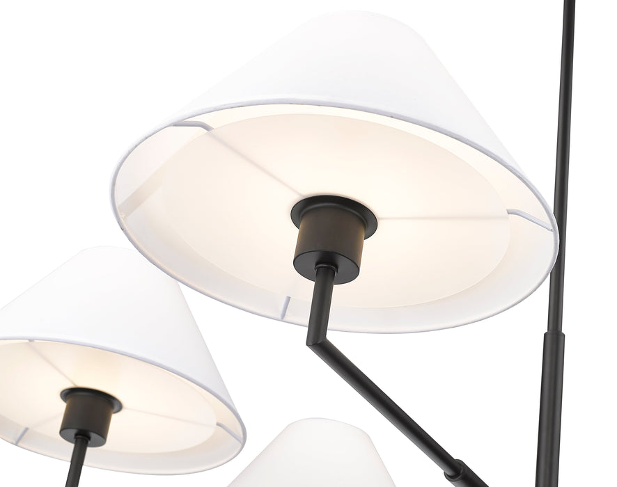 Chandelier Z-Lite 744-44R-MB Matte Black Leila 6 Light Chandelier Z-Lite