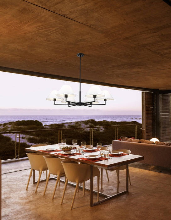 Chandelier Z-Lite 744-44R-MB Matte Black Leila 6 Light Chandelier Z-Lite