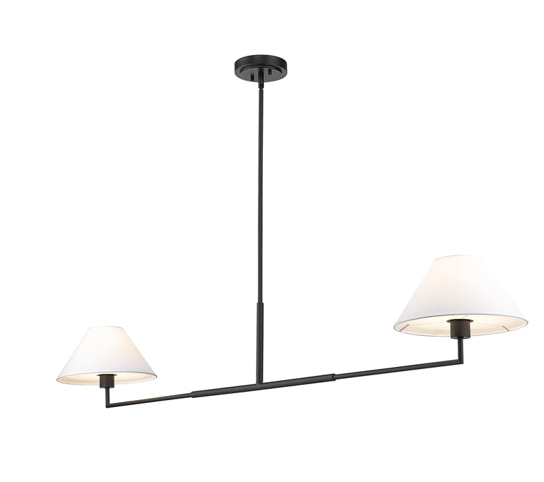 Chandelier Z-Lite 744-62L-MB Matte Black Leila 2 Light Chandelier Z-Lite