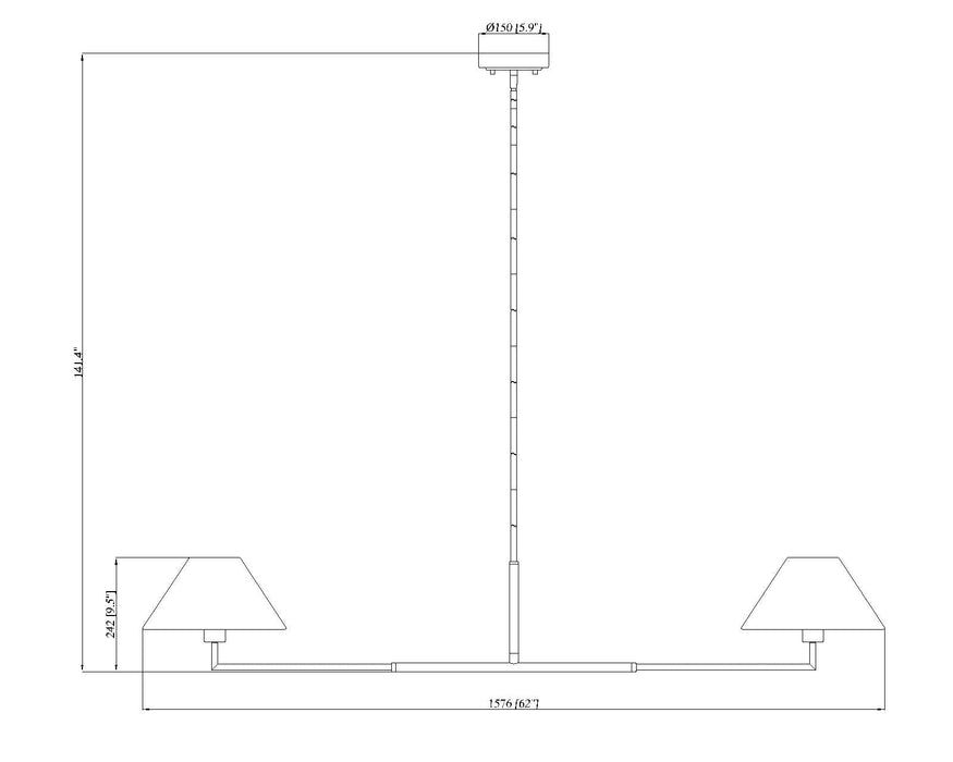 Chandelier Z-Lite 744-62L-MB Matte Black Leila 2 Light Chandelier Z-Lite