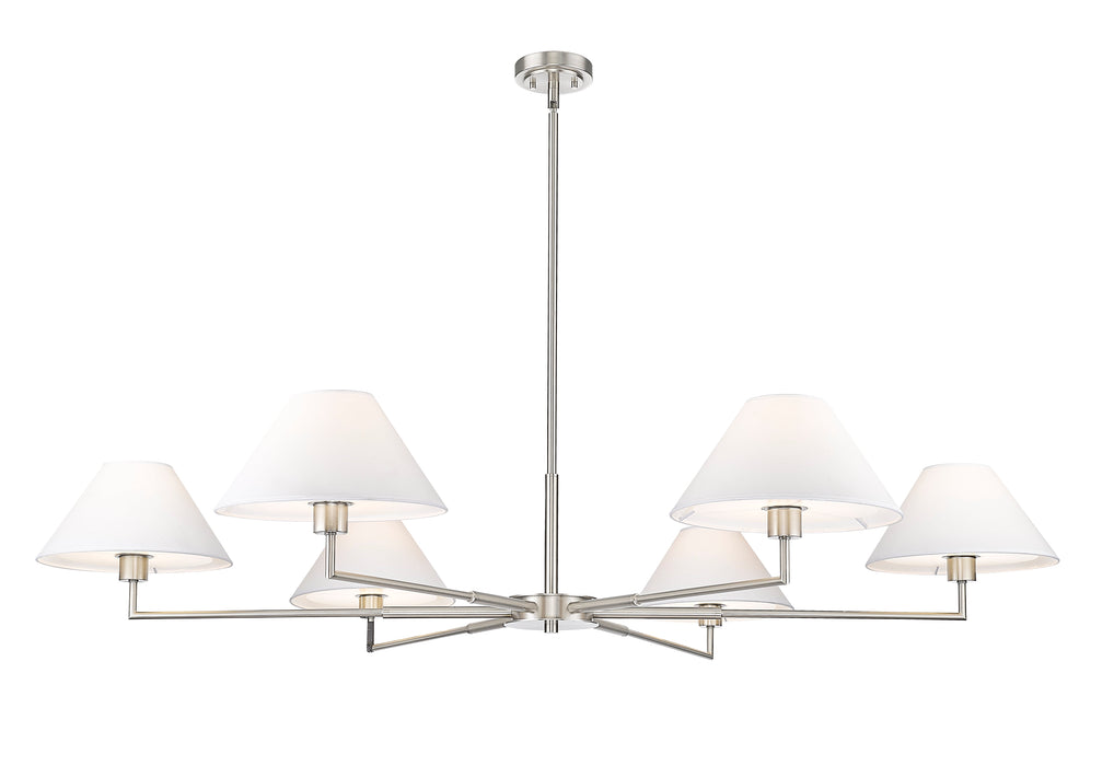 Chandelier Z-Lite 744-63R-BN Brushed Nickel Leila 6 Light Chandelier Z-Lite