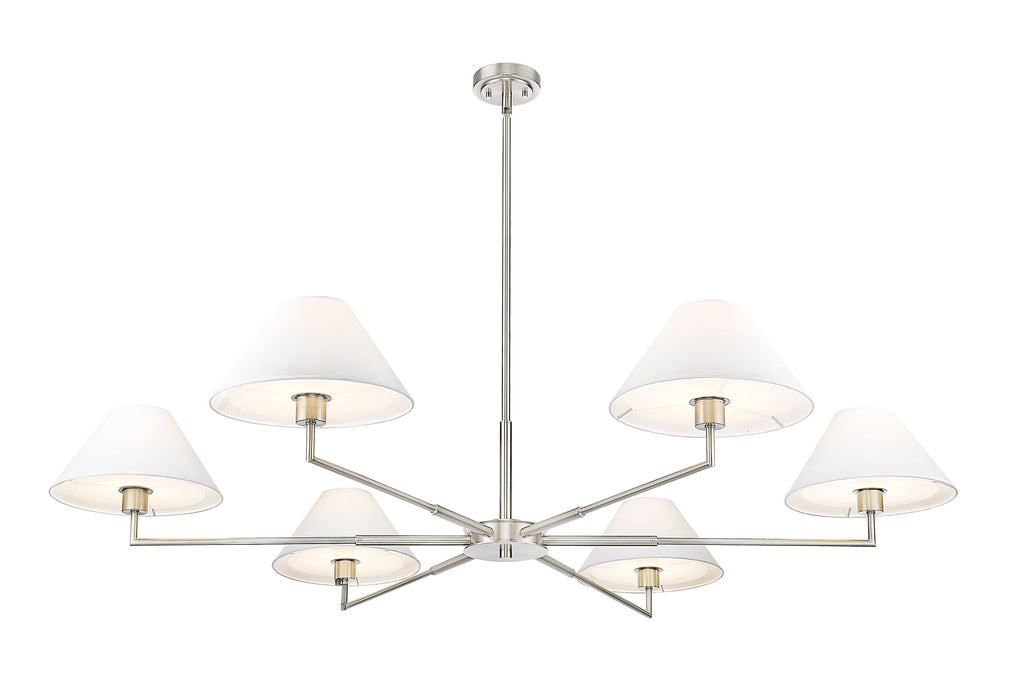Chandelier Z-Lite 744-63R-BN Brushed Nickel Leila 6 Light Chandelier Z-Lite