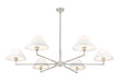 Chandelier Z-Lite 744-63R-BN Brushed Nickel Leila 6 Light Chandelier Z-Lite
