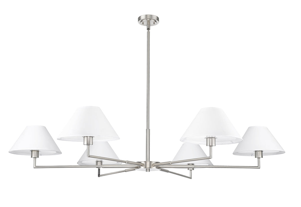 Chandelier Z-Lite 744-63R-BN Brushed Nickel Leila 6 Light Chandelier Z-Lite