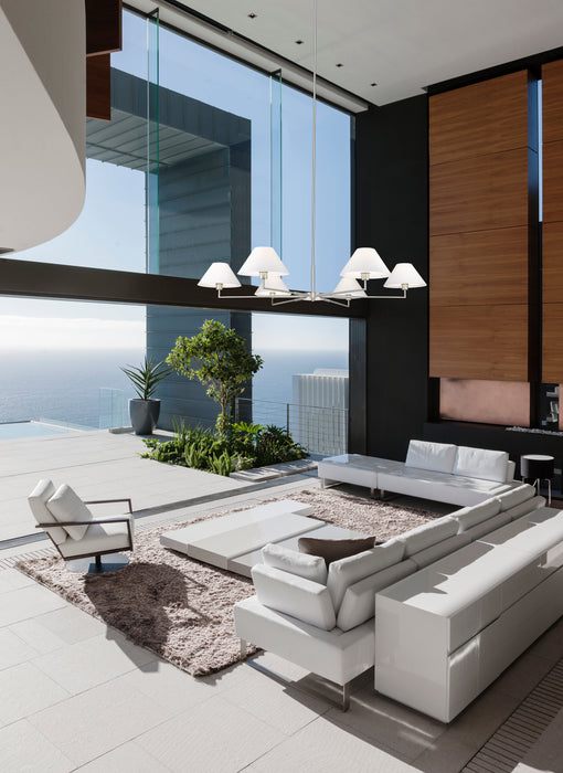 Chandelier Z-Lite 744-63R-BN Brushed Nickel Leila 6 Light Chandelier Z-Lite