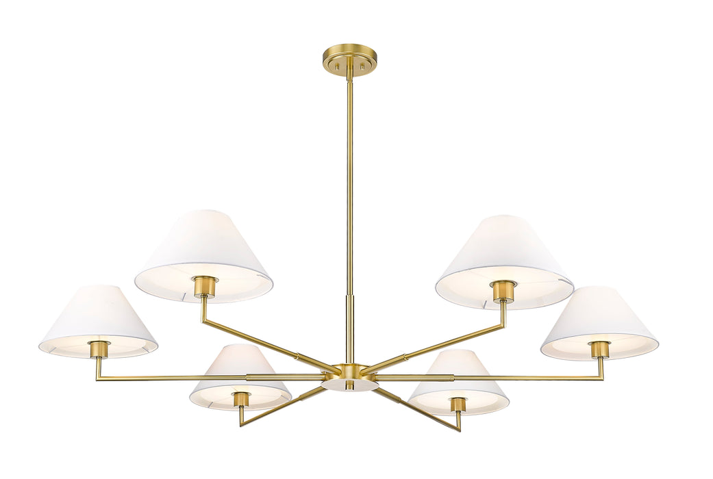 Chandelier Z-Lite 744-63R-LG Luxe Gold Leila 6 Light Chandelier Z-Lite