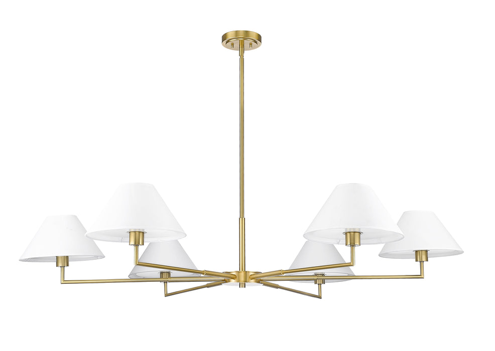 Chandelier Z-Lite 744-63R-LG Luxe Gold Leila 6 Light Chandelier Z-Lite