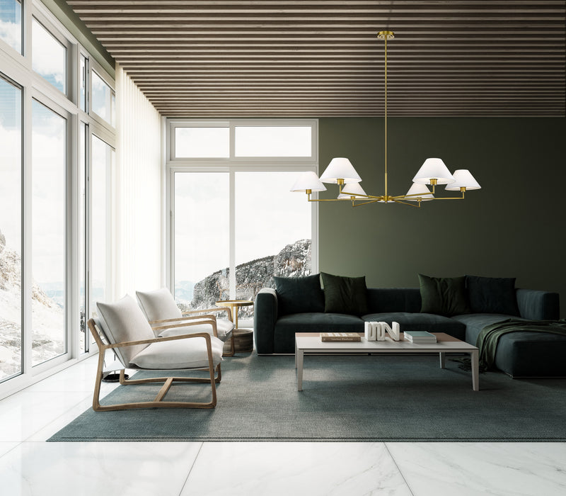 Chandelier Z-Lite 744-63R-LG Luxe Gold Leila 6 Light Chandelier Z-Lite