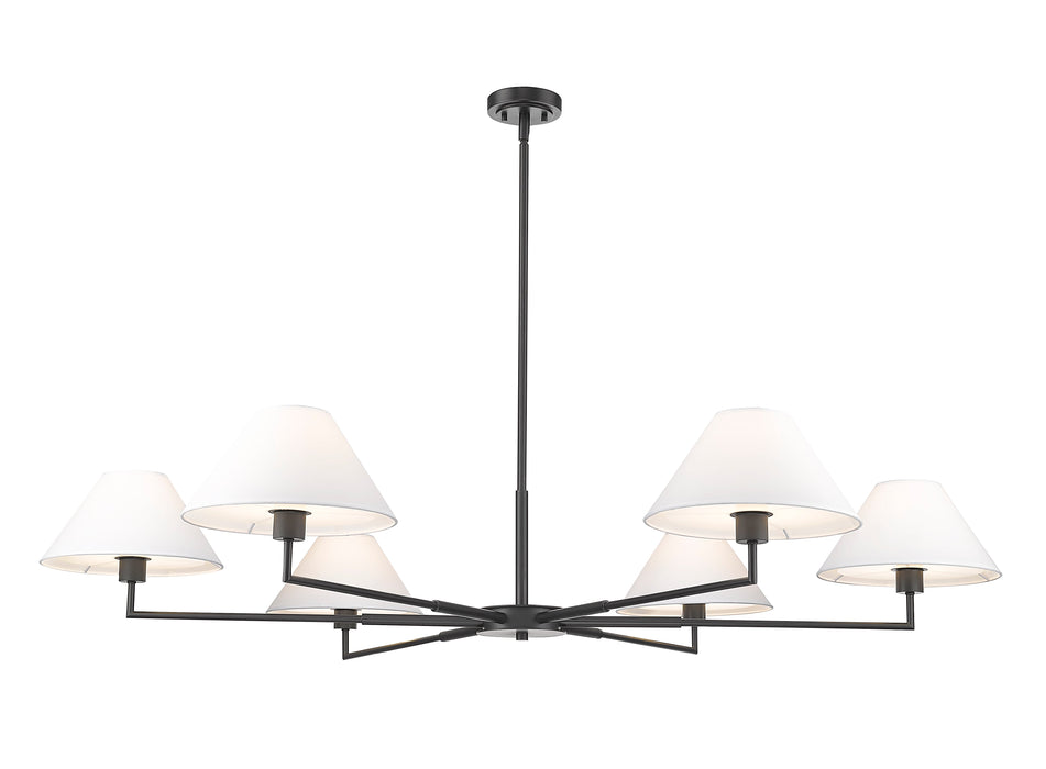 Chandelier Z-Lite 744-63R-MB Matte Black Leila 6 Light Chandelier Z-Lite