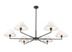 Chandelier Z-Lite 744-63R-MB Matte Black Leila 6 Light Chandelier Z-Lite