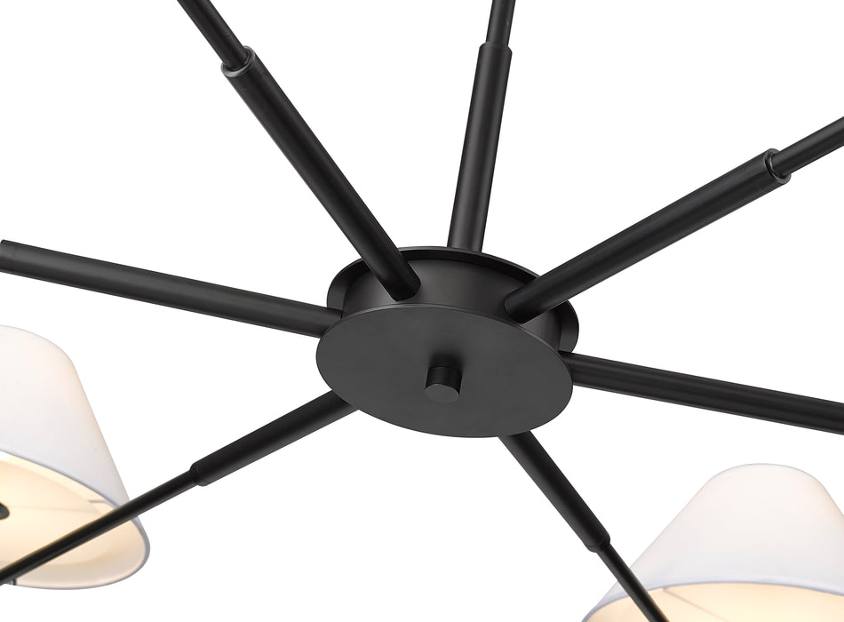 Chandelier Z-Lite 744-63R-MB Matte Black Leila 6 Light Chandelier Z-Lite
