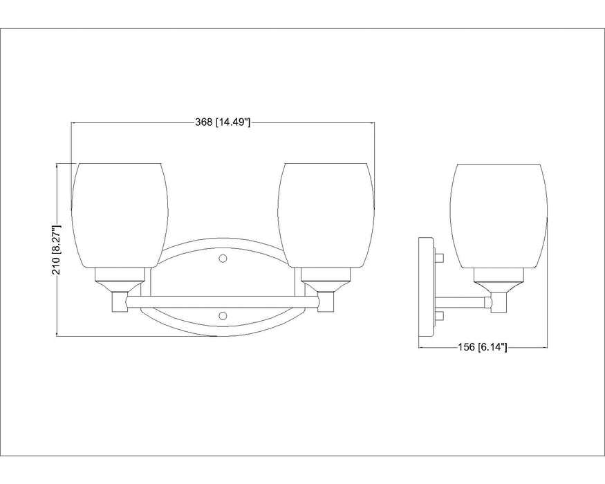 Vanity Z-Lite 745-2V-MB Matte Black Kendrick 2 Light Vanity Z-Lite