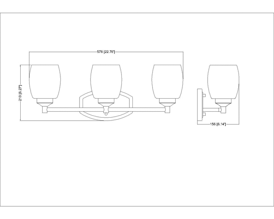 Vanity Z-Lite 745-3V-BN Brushed Nickel Kendrick 3 Light Vanity Z-Lite