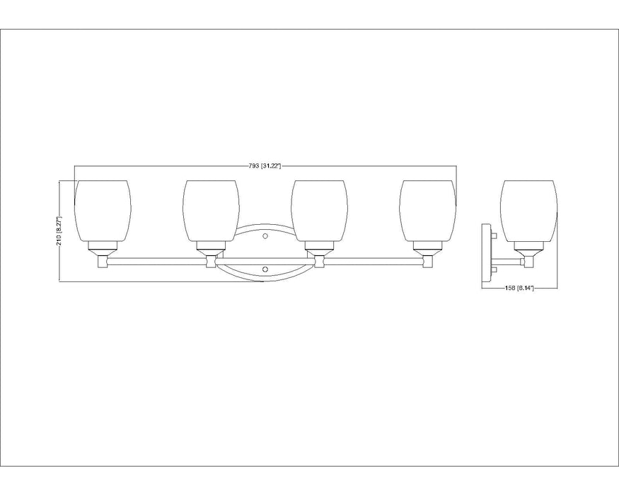 Vanity Z-Lite 745-4V-CH Chrome Kendrick 4 Light Vanity Z-Lite