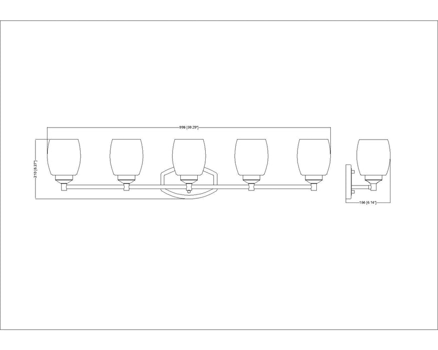 Vanity Z-Lite 745-5V-CH Chrome Kendrick 5 Light Vanity Z-Lite