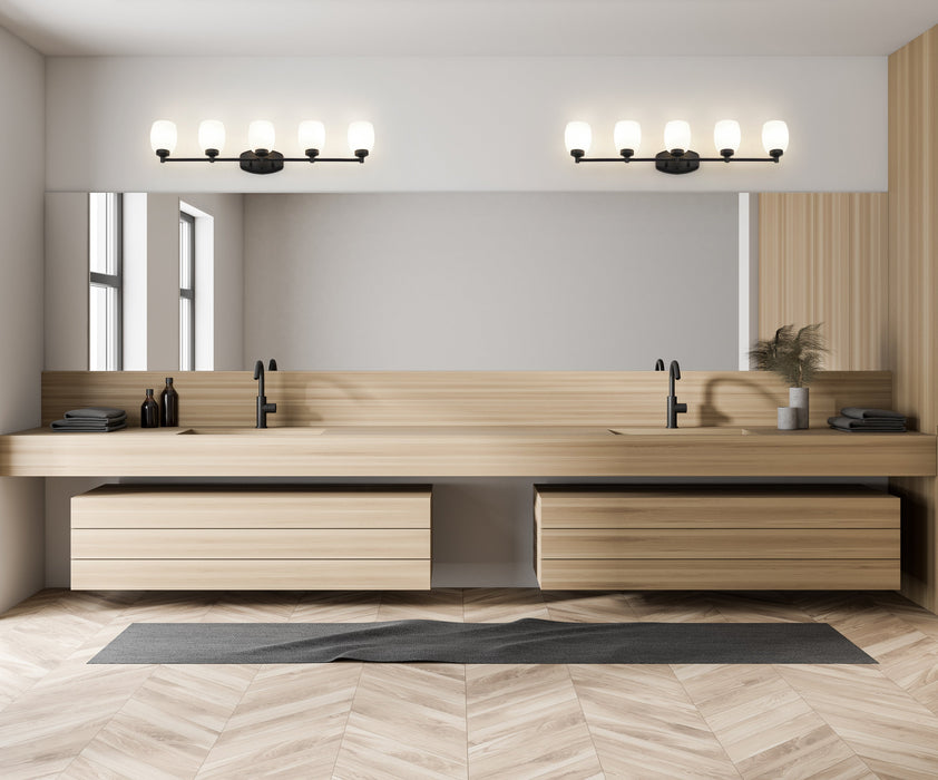 Vanity Z-Lite 745-5V-MB Matte Black Kendrick 5 Light Vanity Z-Lite