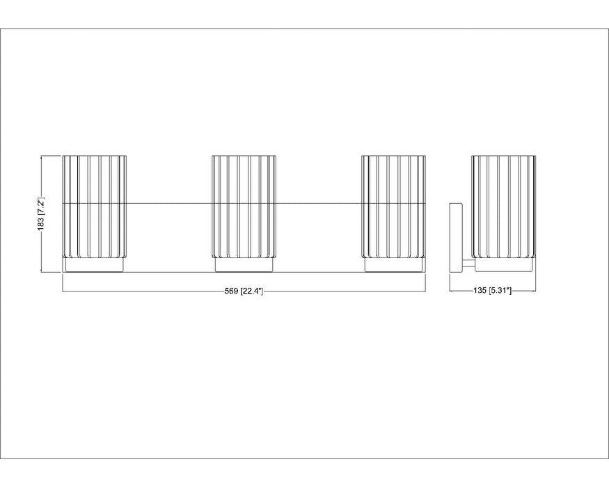 Vanity Z-Lite 746-3V-LG Luxe Gold Burk 3 Light Vanity Z-Lite