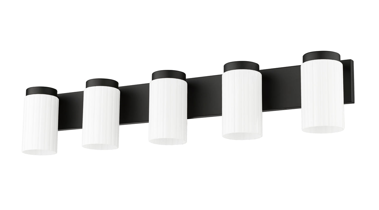 Vanity Z-Lite 746-5V-MB Matte Black Burk 5 Light Vanity Z-Lite