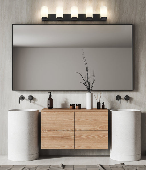 Vanity Z-Lite 746-5V-MB Matte Black Burk 5 Light Vanity Z-Lite