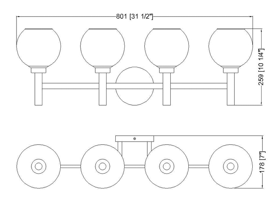 Vanity Z-Lite 7502-4V-BG Brushed Gold Sutton 4 Light Vanity Z-Lite