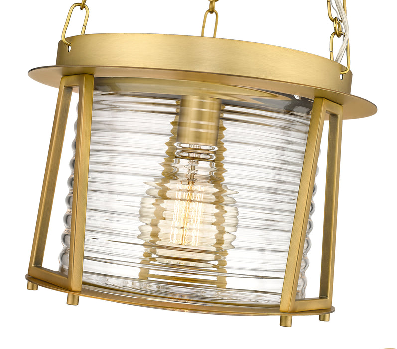Pendant Z-Lite 7503P13-RB Rubbed Brass Cape Harbor 1 Light Pendant Z-Lite