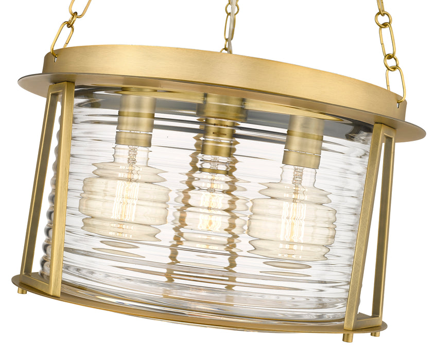 Pendant Z-Lite 7503P18-RB Rubbed Brass Cape Harbor 3 Light Pendant Z-Lite