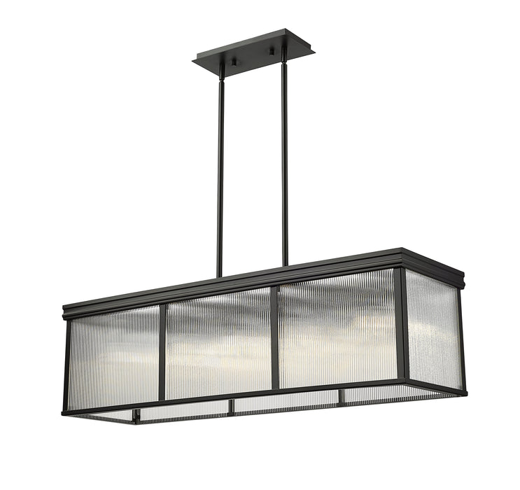 Linear Chandelier Z-Lite 7504-42L-MB Matte Black Carnaby 10 Light Pendant Z-Lite