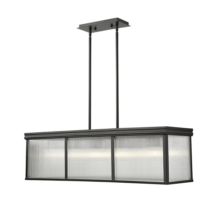 Linear Chandelier Z-Lite 7504-42L-MB Matte Black Carnaby 10 Light Pendant Z-Lite