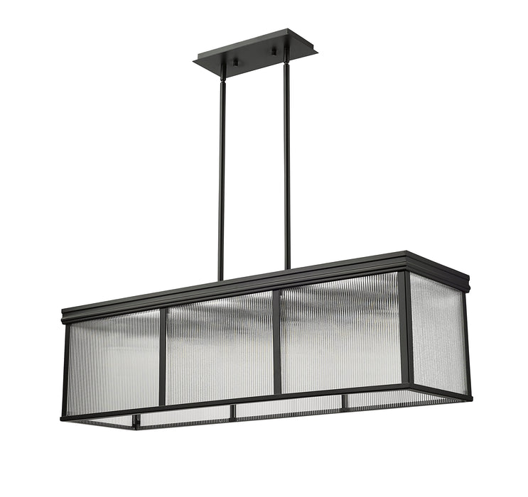 Linear Chandelier Z-Lite 7504-42L-MB Matte Black Carnaby 10 Light Pendant Z-Lite