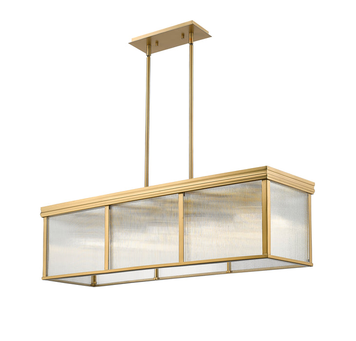Linear Chandelier Z-Lite 7504-42L-MGLD Modern Gold Carnaby 10 Light Pendant Z-Lite