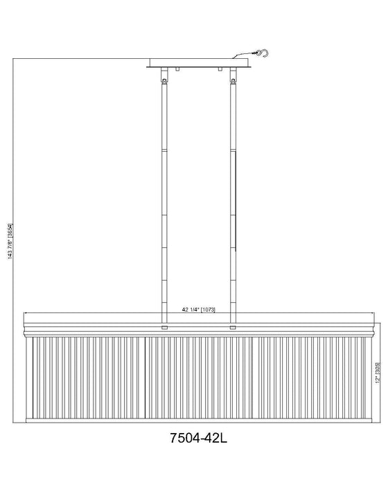 Linear Chandelier Z-Lite 7504-42L-MGLD Modern Gold Carnaby 10 Light Pendant Z-Lite