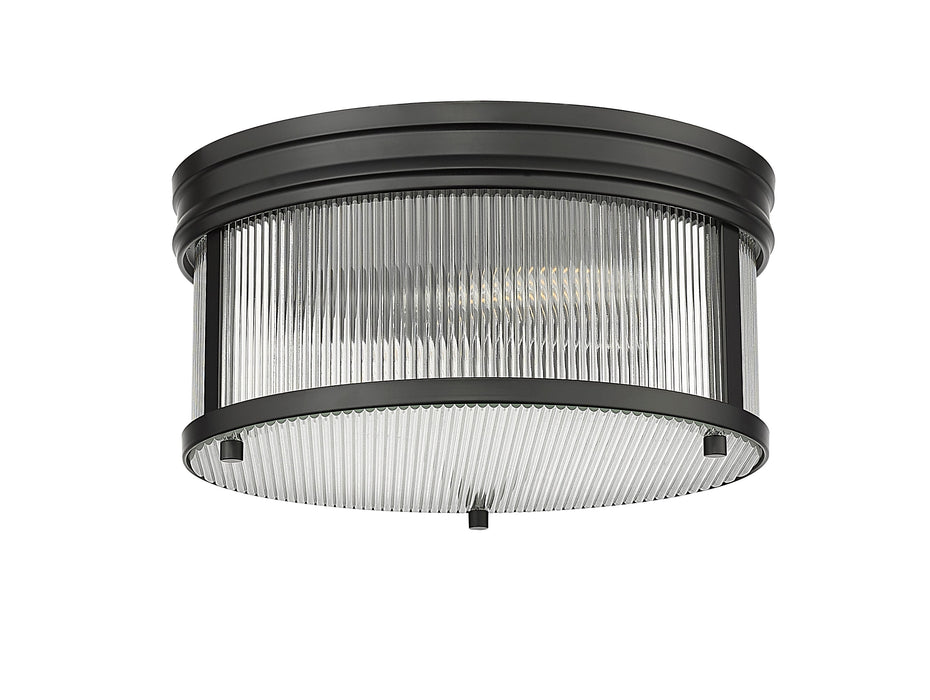 Flush Mount Z-Lite 7504FR13-MB Matte Black Carnaby 2 Light Flush Mount Z-Lite