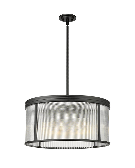 Chandelier Z-Lite 7504P24-MB Matte Black Carnaby 6 Light Chandelier Z-Lite