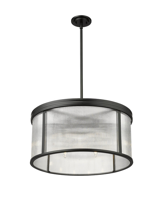 Chandelier Z-Lite 7504P24-MB Matte Black Carnaby 6 Light Chandelier Z-Lite