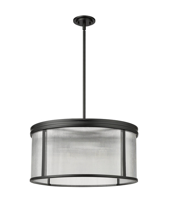 Chandelier Z-Lite 7504P24-MB Matte Black Carnaby 6 Light Chandelier Z-Lite