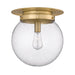 Flush Mount Z-Lite 7506F13-HBR Heritage Brass Calhoun 1 Light Flush Mount Z-Lite