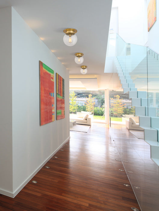 Flush Mount Z-Lite 7506F9-HBR Heritage Brass Calhoun 1 Light Flush Mount Z-Lite