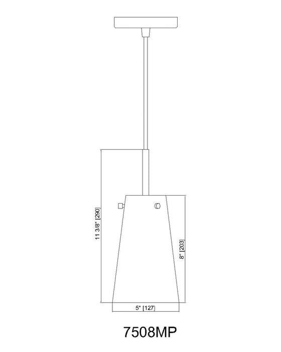 Pendant Z-Lite 7508MP-MGLD Modern Gold Kira 1 Light Pendant Z-Lite
