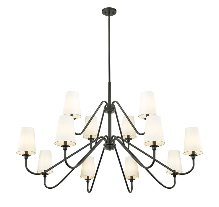 Chandelier Z-Lite 7509-12-60MB Matte Black Gianna 12 Light Chandelier Z-Lite