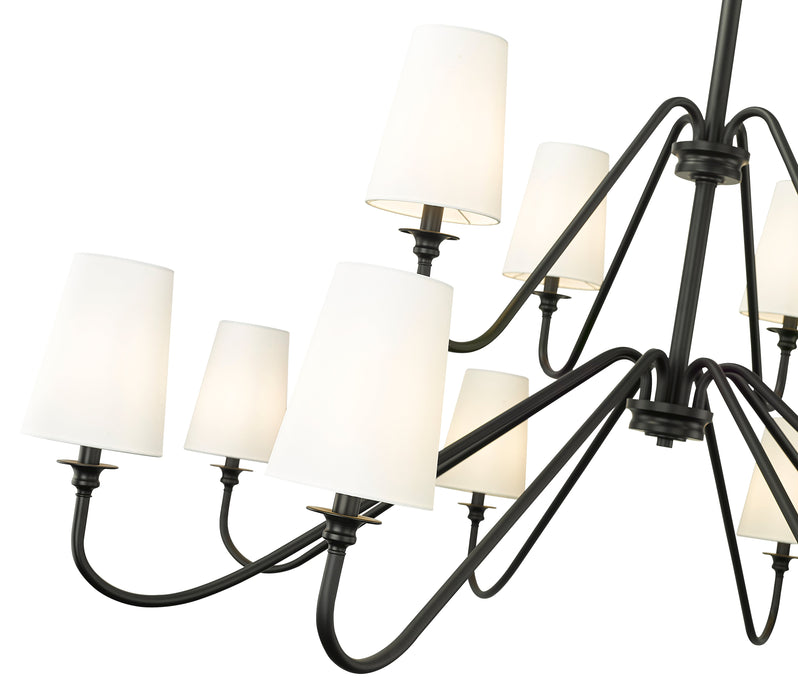 Chandelier Z-Lite 7509-12-60MB Matte Black Gianna 12 Light Chandelier Z-Lite