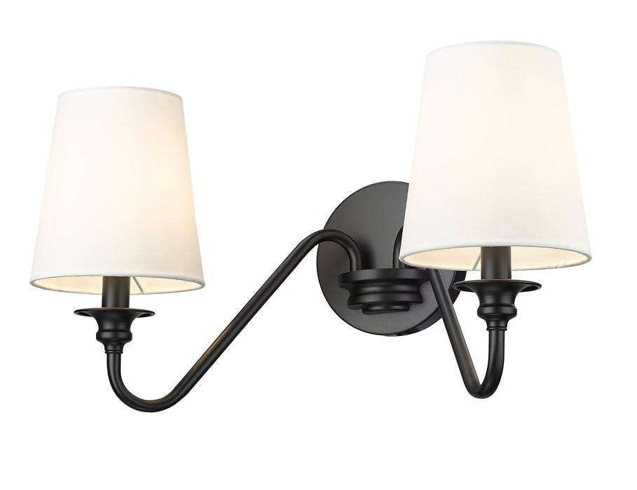 Wall Sconce Z-Lite 7509-2S-MB Matte Black Gianna 2 Light Wall Sconce Z-Lite
