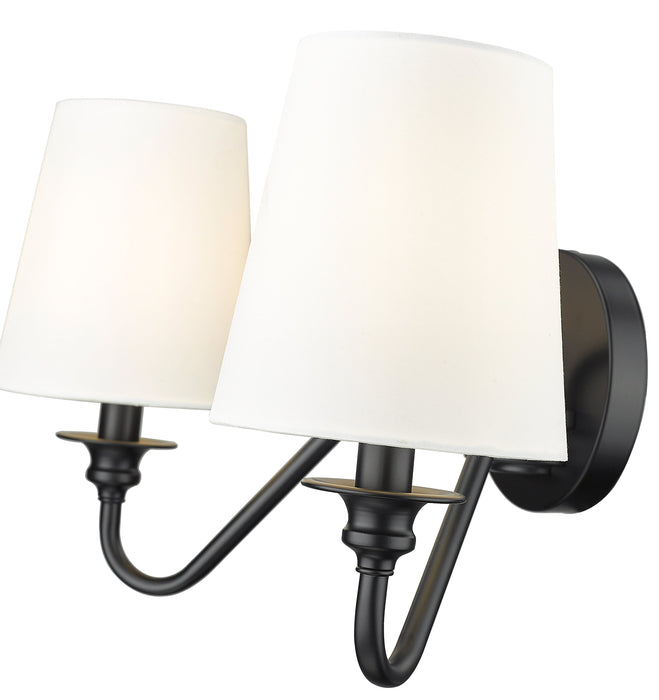 Wall Sconce Z-Lite 7509-2S-MB Matte Black Gianna 2 Light Wall Sconce Z-Lite